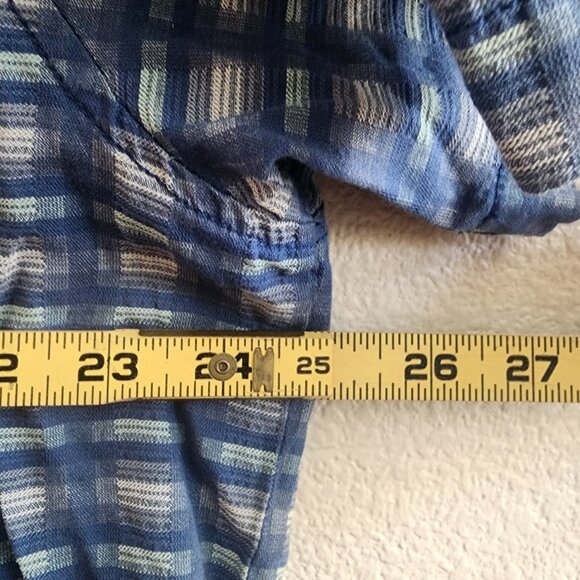 Tommy Bahama Shirt Mens 2XL Blue Plaid Silk Cotton Short Sleeve Button Up Marlin - Picture 9 of 9